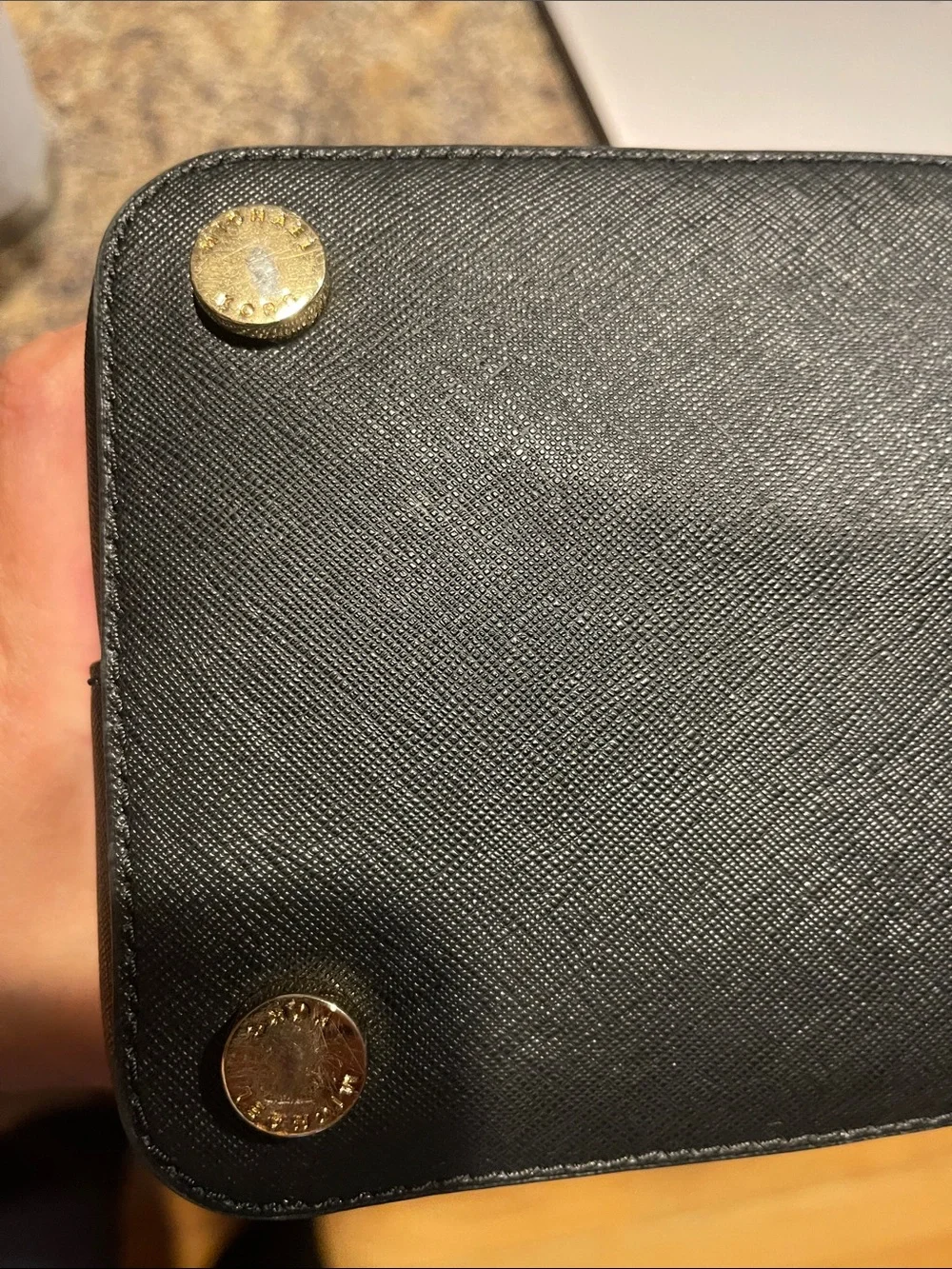Michael Kors Black Dome Satchel with Gold Hardware